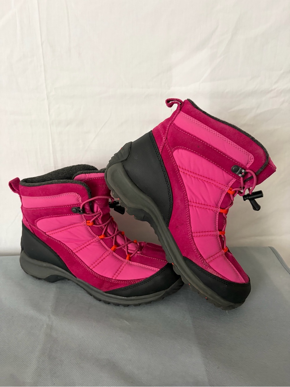 Lands End Pink Quilted Insulated Winter Boots Lace Up Sz 9B (B222) - Picture 11 of 11